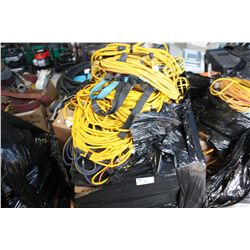 PALLET OF ASSORTED ELECTRICAL ROPE LIGHTS AND TOOLS