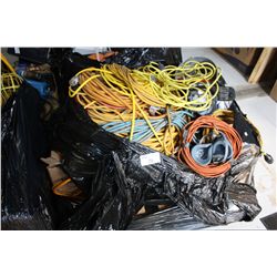 PALLET OF ASSORTED ELECTRICAL ROPE LIGHTS AND TOOLS