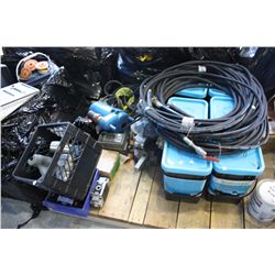 ASHPHALT APOXY, SUMP PUMP, HOSES, AND HARDWARE