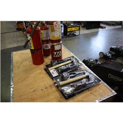 ASSORTED HAND TOOLS AND FIRE EXTINGUISHERS