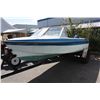 Image 1 : GLASS BAR BOAT WITH TRAILER AND EVINRUDE OUTBOARD HUSTLER MOTOR