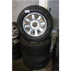 SET OF 4 GOODYEAR TIRES ON ALUMINUM RIMS