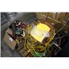 Image 1 : PALLET OF ELECTRICAL CABLES, CONDENSER, AND SAFTEY HARNESS