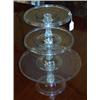 Image 1 : Set of three graduated Georgian glass tazze on Silesian stems, 33cms, 25cms and 22cms diameter Es...