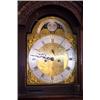 Image 1 : 18th Century oak longcase clock having an overcarved case with triple urn shaped finials, the arc...