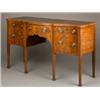 Image 1 : George III mahogany serpentine front sideboard having boxwood and ebony stringing, the kneehole h...