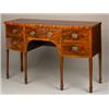 Image 1 : George III mahogany bowfront sideboard having boxwood and ebonised stringing, the centre drawer f...