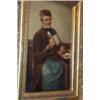 J. Dielmann - 19th Century oil on panel - Portrait of an Inn keeper wearing brown jacket and blue...