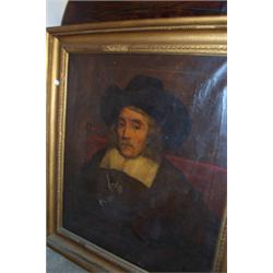 English School - 17th Century oil on canvas - Portrait of Lord Sherborne, Glos (John 'Crump' Dutt...