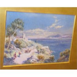 Charles Rowbotham - 19th Century watercolour - The Bay of Spezia from near Lerici, signed, 12.5cm...