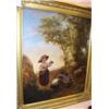 Image 1 : A. Aglio - 19th Century oil on canvas - Landscape with children in foreground, signed and dated 1...