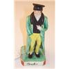 Image 1 : 19th Century Staffordshire figure depicting Mr Corder, black, green and ochre glaze, standing on...