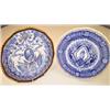 Image 1 : Edward VII commemorative plate with blue and white transfer decoration having gilt highlights and...