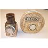 Image 1 : Troika studio pottery square shaped vase with cylindrical neck, 15cms high Est.: £35 - £50...
