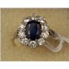 Image 1 : Platinum cluster ring set central sapphire within a diamond surround Est.: £1500 - £2000...