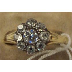 Georgian gold cluster ring set nine diamonds Est.: £400 - £600...