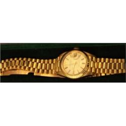 Lady's 18ct gold cased Rolex Oyster Perpetual Datejust wristwatch with conforming strap and clasp...