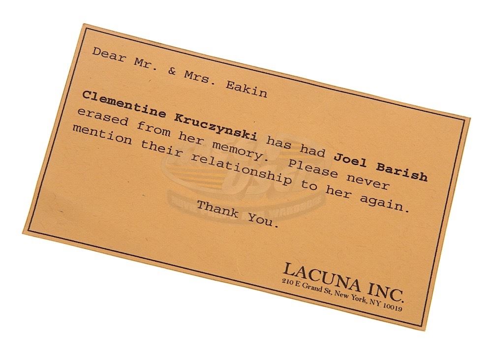 Eternal Sunshine of the Spotless Mind - Lacuna Inc Card