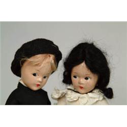 2-9" MADAME ALEXANDER COMPO BOY AND GIRL DOLLS. 