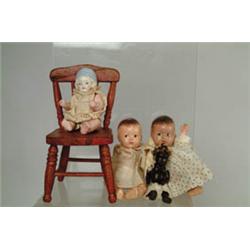 BOX LOT OF 10 ALL-BISQUE DOLLS.  