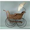 Image 1 : VICTORIAN ROLLED WICKER BABY CARRIAGE.
