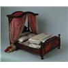Image 1 : OUTSTANDING BURL WALNUT VICTORIAN STYLE CANOPY BED.