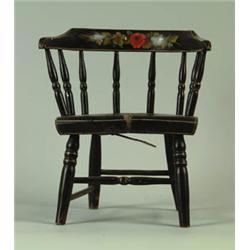 CHILD'S DECO WINDSOR POTTY CHAIR.