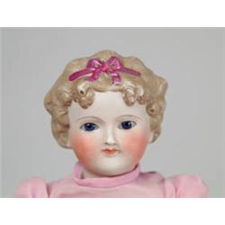 20" BISQUE SOCKET HEAD DOLL ON BISQUE SHOULDER HEAD.