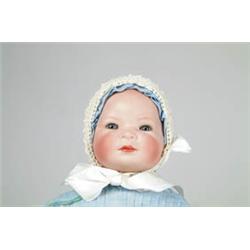 17" BISQUE FLANGE HEAD DOLL.