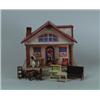 Image 1 : ALL LITHO WOOD DOLLHOUSE WITH PORCH.