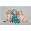 Image 1 : LOT OF 3 GLASS EYE, ALL-BISQUE DOLLS.  