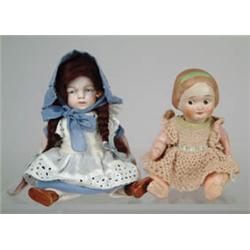 LOT OF 7 ALL-BISQUE DOLLS. 