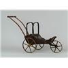 Image 1 : SMALL EARLY OLD 19TH CENTURY WOODEN DOLL CARRIAGE OR STROLLER.   