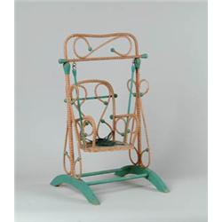 ORNAMENTAL WRAPPED WICKER DOLLS SWING.