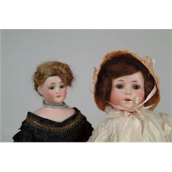 LOT OF 2 GERMAN BISQUE HEAD DOLLS.  