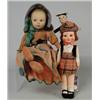 Image 1 : LOT OF 3 FELT AND VELVET DOLLS.
