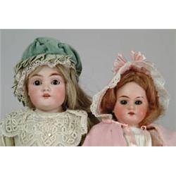 LOT OF 2 GERMAN BISQUE SHOULDER HEAD DOLLS.