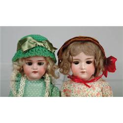 LOT OF 2 GERMAN BISQUE SOCKET HEAD DOLLS.