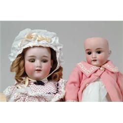 LOT OF 2 ARMAND MARSEILLE BISQUE SOCKET HEAD DOLLS.