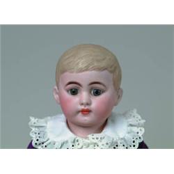 20" GERMAN BISQUE SHOULDER HEAD BOY DOLL.  