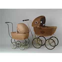 LOT OF TWO DOLL CARRIAGES.