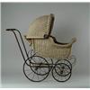 Image 1 : FINE WICKER ROLLED EDGE DOLL CARRIAGE BY THE F.A. WHITNEY CARRIAGE CO. LEOMINSTER MASS. 