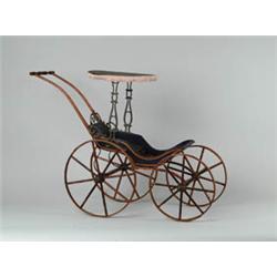 FINE PAINTED WOOD DOLL CARRIAGE.