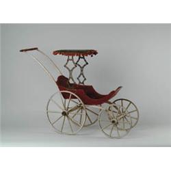 PAINTED WOOD DOLL CARRIAGE.
