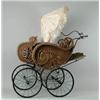 Image 1 : FINE WICKER UPHOLSTERED BABY CARRIAGE WITH PARASOL BY F.A. WHITNEY CARRIAGE CO.