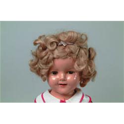 18" COMPOSITION SHIRLEY TEMPLE DOLL.