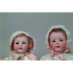 LOT OF 2 GERMAN BISQUE SOCKET HEAD BABY DOLLS.