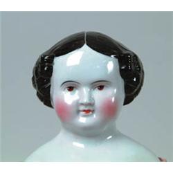 21" HIGH BROW CHINA HEAD DOLL.