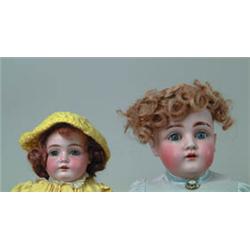 LOT OF 2 GERMAN BISQUE SHOULDER HEAD DOLLS.