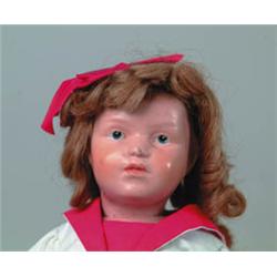 18" ALL WOOD SCHOENHUT DOLL.